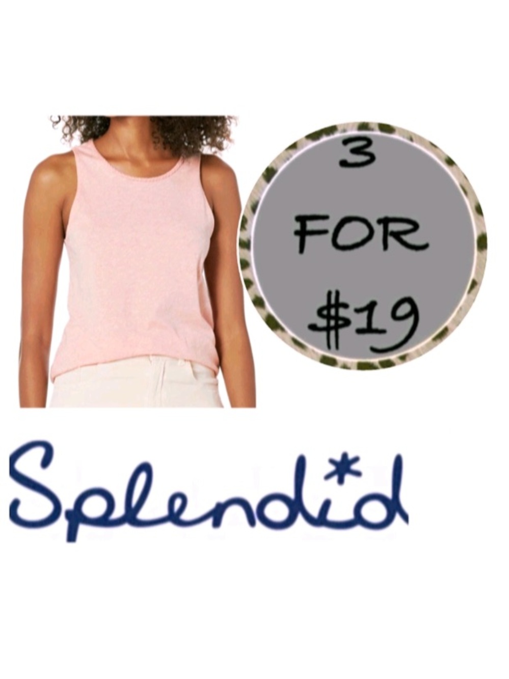 3/$19 Splendid soft sleeveless tank top blouse
